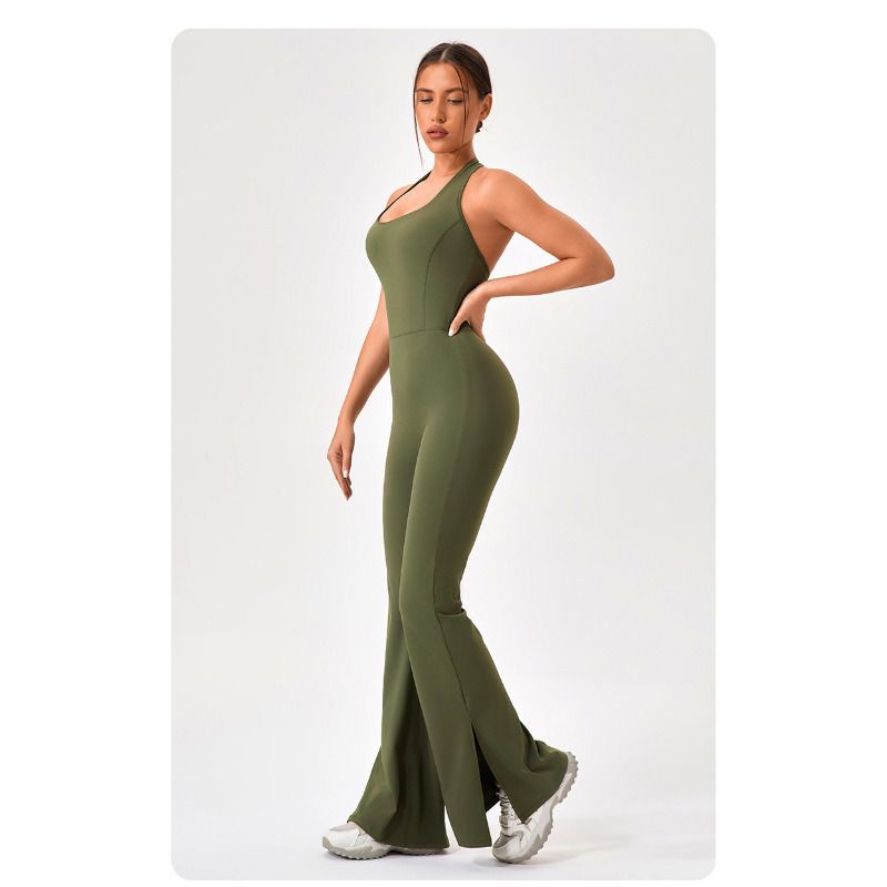 Vêtements de yoga européens et américains, pantalons évasés une pièce pour femmes, vêtements de fitness, de danse, de levage des hanches, de sport, de course à pied_voghion.com