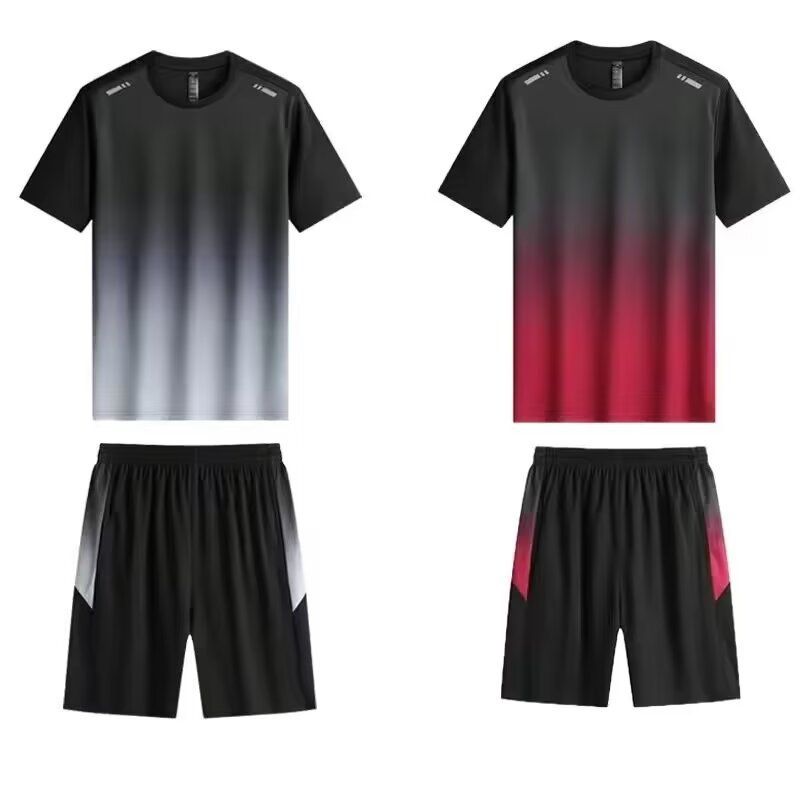 Unisex Lockeres, bequemes Fitness-Laufradtraining, schnelltrocknendes Outdoor-Freizeitsport-Zweiteiler-Set_voghion.com