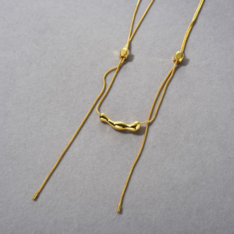 Collana regolabile a strati placcata in oro e argento per donna, catena geometrica minimalista con finitura in oro 18 carati, versatile gioiello di moda._voghion.com