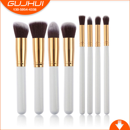 8-teiliges Make-up-Pinsel-Set, schwarzer Griff, goldene Röhre, silberne Röhre, schwarzer Griff, Set, heißer Verkauf in Europa und Amerika, 6 Farben, hergestellt von GUJHUI_voghion.com