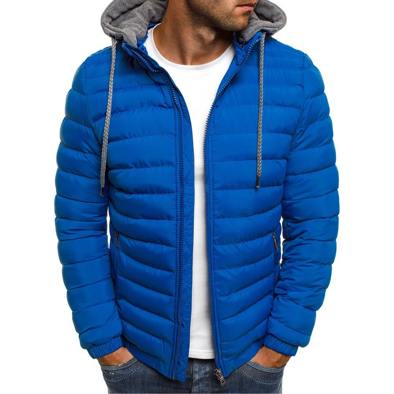 Manteau d'hiver 2021 en duvet pour homme, couleur unie, épais, ample, rembourré en coton, taille européenne_voghion.com