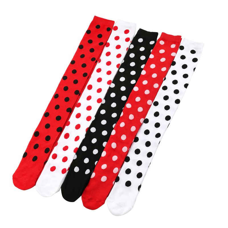 Dress up Makeup Ball Props COS Ladybug Dots Over Knee Socks Stockings_voghion.com
