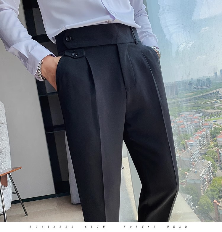 Erkek günlük giysi Pantolon Sonbahar Kış Moda Yeni Düz Gevşek Erkek takım elbise Pantolon Zarif Yumuşak Pantolon Napoliten Pantolon_voghion.com