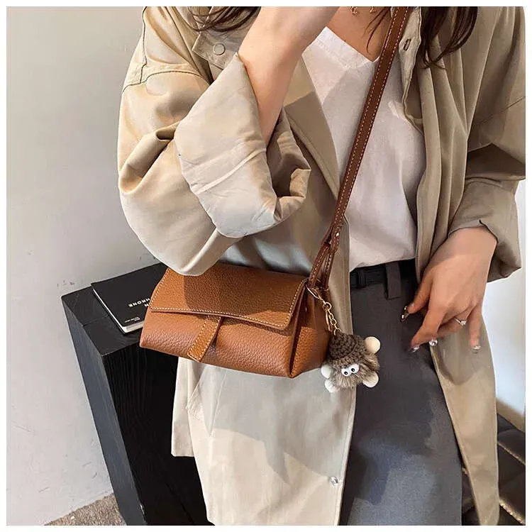 Borsa a tracolla semplice ed elegante, piccola e versatile, da donna, alla moda, squisita._voghion.com