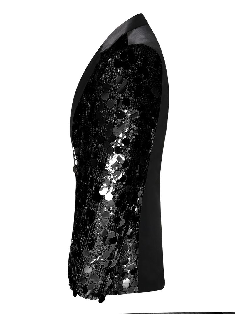 US Size New Men's Sequin Blazer Dance Costume Host Outfit_voghion.com