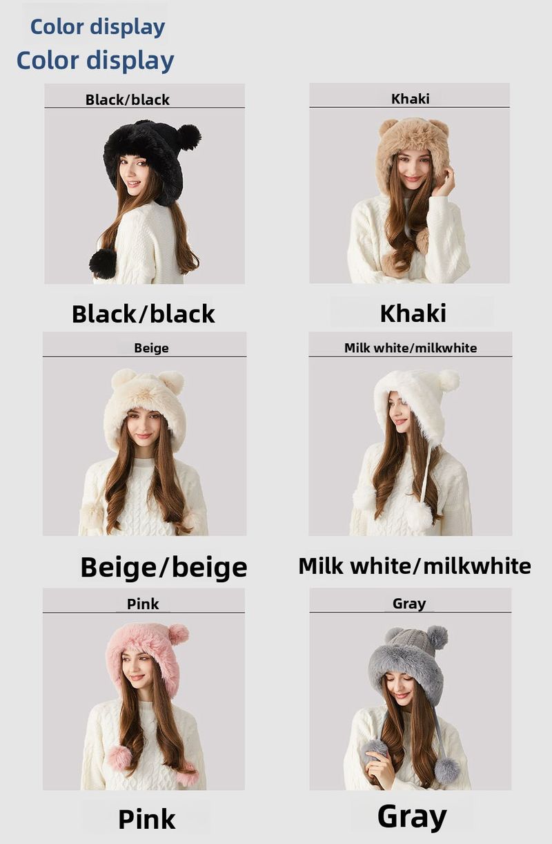 Nuovo cappello invernale lavorato a maglia per donna, ampia circonferenza della testa, collo peloso, foderato in pile, cappello di lana innevata, cappello caldo_voghion.com