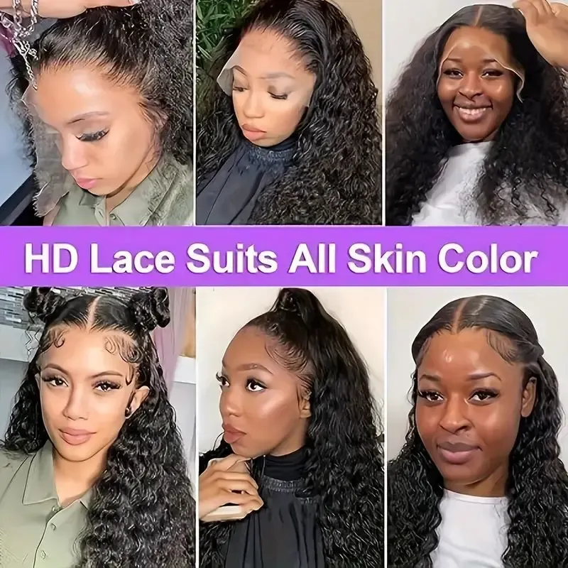 13x4 Lace Frontal Perücke Deep Wave Echthaar für Frauen gewellte Perücken_voghion.com