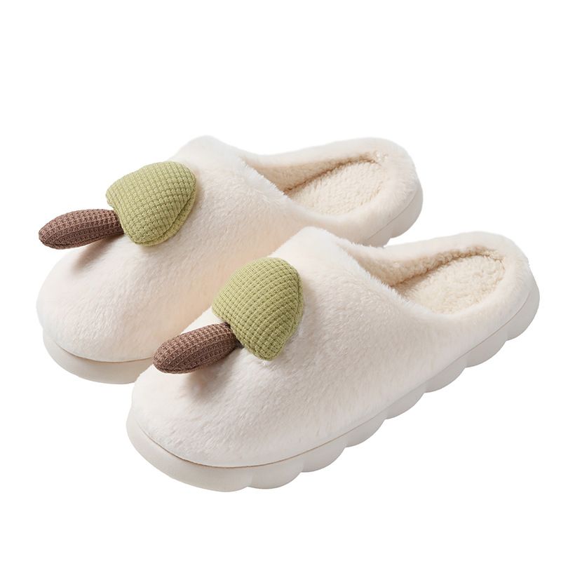 Comode pantofole invernali in peluche alla moda per interni in cotone a forma di fungo, nuovo modello_voghion.com