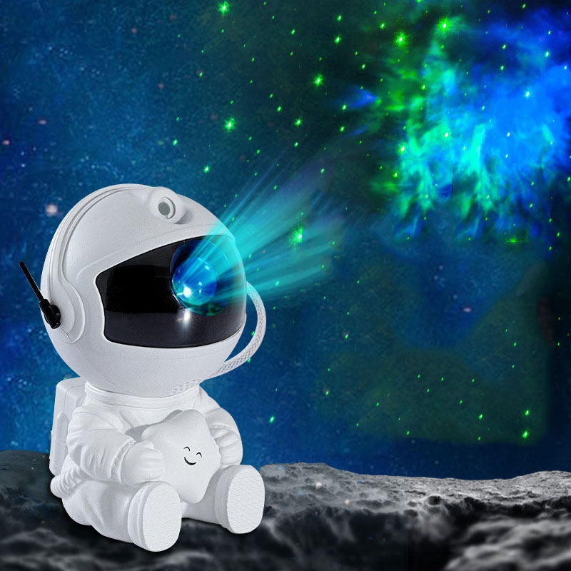Lâmpada de projeção de céu estrelado de astronauta, cheia de atmosfera de céu estrelado, quarto, pequena luz noturna LED, lâmpada de nebulosa a laser de astronauta_voghion.com