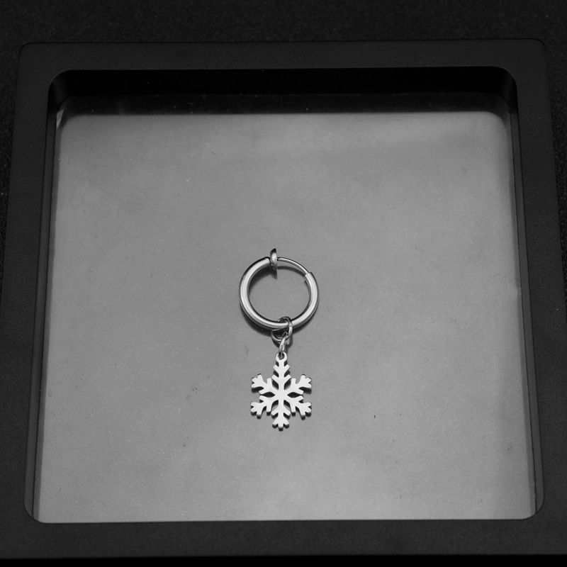 Orecchini in acciaio al titanio con fiocco di neve orecchini orecchini femminili temperamento tendenza semplice moda ins orecchini_voghion.com