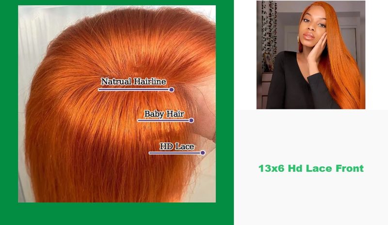 IAMVIP Transparent Wig For Women Ginger Orange 13x6 Wigs Bone Straight 13x4 Human Hair Lace Front Wi_voghion.com