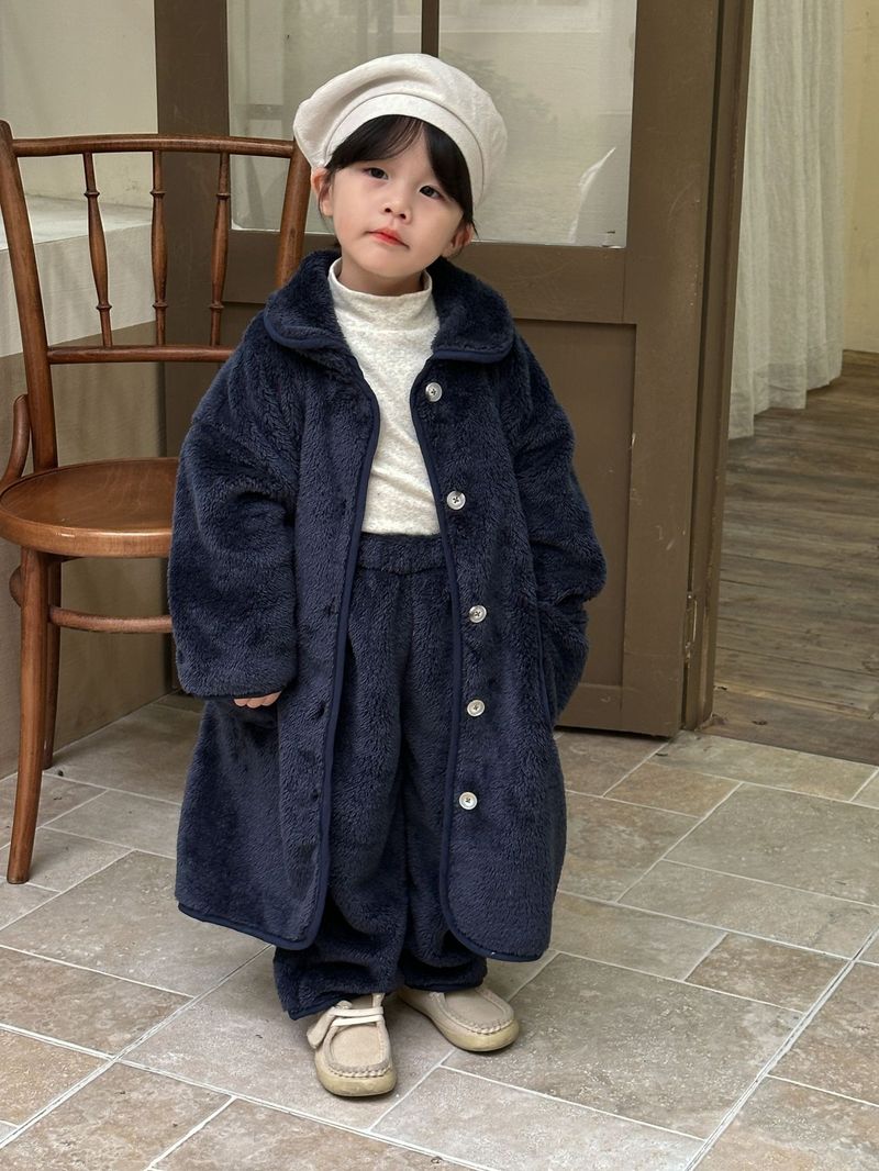 Pijamas de franela para niños, camisón largo de otoño/invierno para bebés, conjunto de ropa de casa de terciopelo Coral para niños y niñas_voghion.com