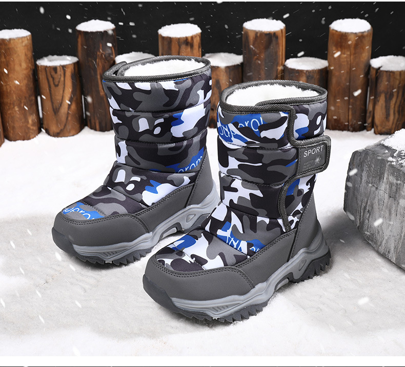Child's shoes Children's high cotton boots High top cotton shoes for girls winter cotton shoes for children_voghion.com