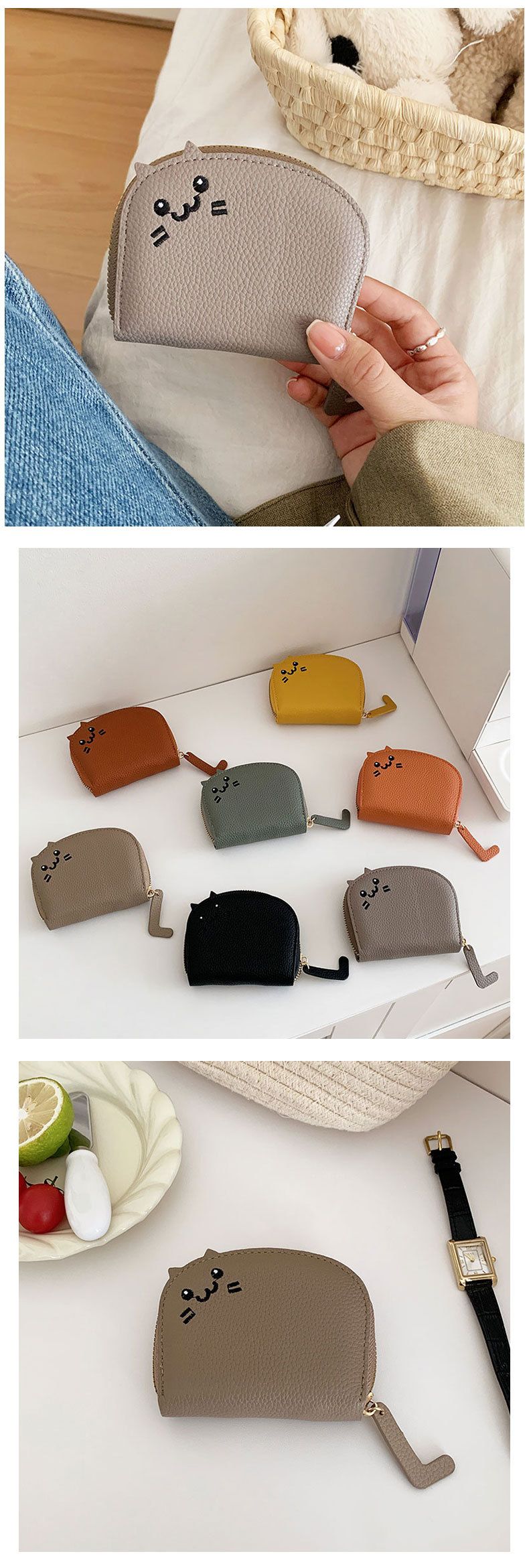 Cat Card Bag for Women New Small and Adorable Multiple Card Positions Advanced Cartoon Zero Wallet Portable Cute Small Wallet_voghion.com