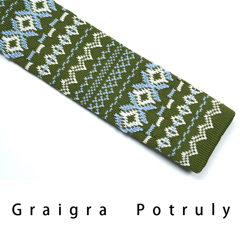 Men's Ties & Handkerchiefs style ethnic style coffee color yellow gray dark green width 6CM men's knitted tie_voghion.com