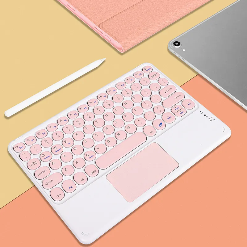 iPad Keybaord iPhone Samsung Galaxy Xiaomi Huawei Microsoft Surface HP için Dokunmatik Yüzeyli Kablosuz Bluetooth Klavye_voghion.com