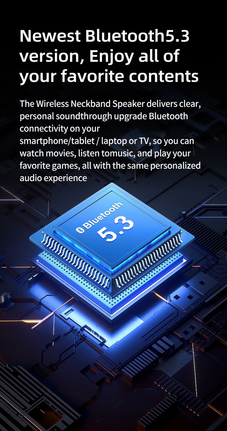Rockmia EBS-910 Altoparlante portatile wireless Bluetooth Collo indossabile Scheda TF Lettore musicale stereo Microfono Bassi FreeHands_voghion.com