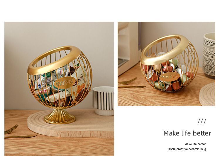 Kreativer Obstkorb aus Eisen, Organizer für Kaffeekapseln, blauer Snackkorb, Aufbewahrungskorb für Trockenfrüchte, diagonaler Korb, Haushaltswaren_voghion.com