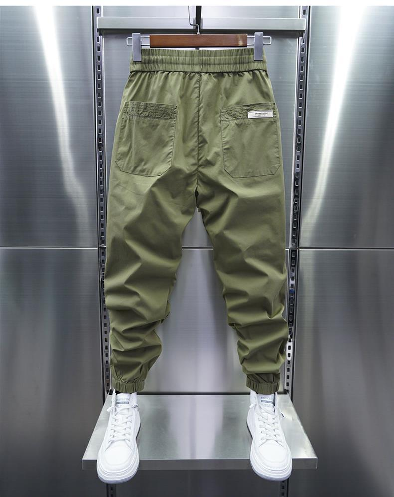 Høst- og vinterbukser for menn, trendy stretchbukser for små føtter, slim fit harembukser, fasjonable, pustende bomullsbukser til menn_voghion.com