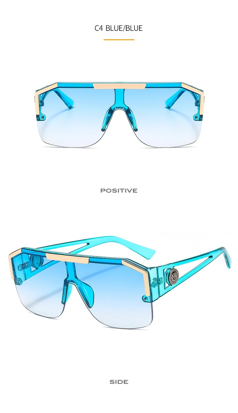 ZLY 2020 New Shield Sunglasses Men Women Fashion Color Lens Alloy Frame High Quality Rectangle Brand Designer Sunglasses_voghion.com