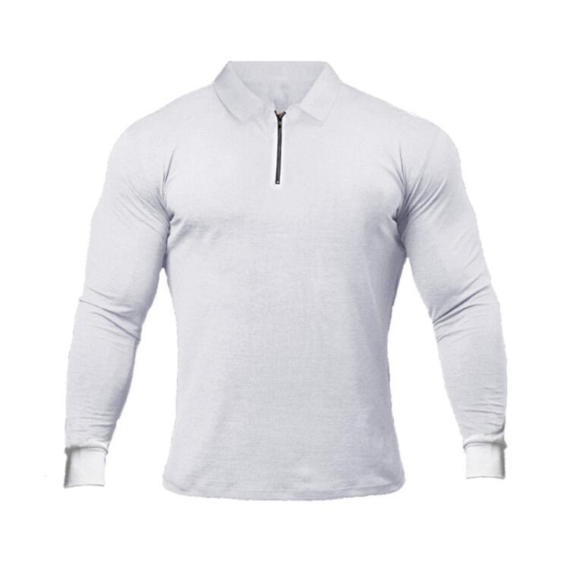 Muscle Herren Poloshirts Herren Langarm Revers Fitness PoloT-Shirts_voghion.com