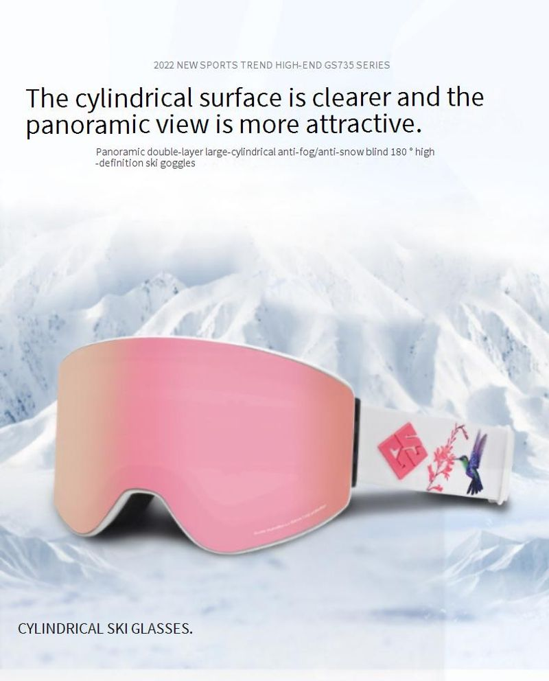 New winter ski goggles men's cydrical mountaineering single double board snow mirror anti-fog er mya slide Snow glasses_voghion.com