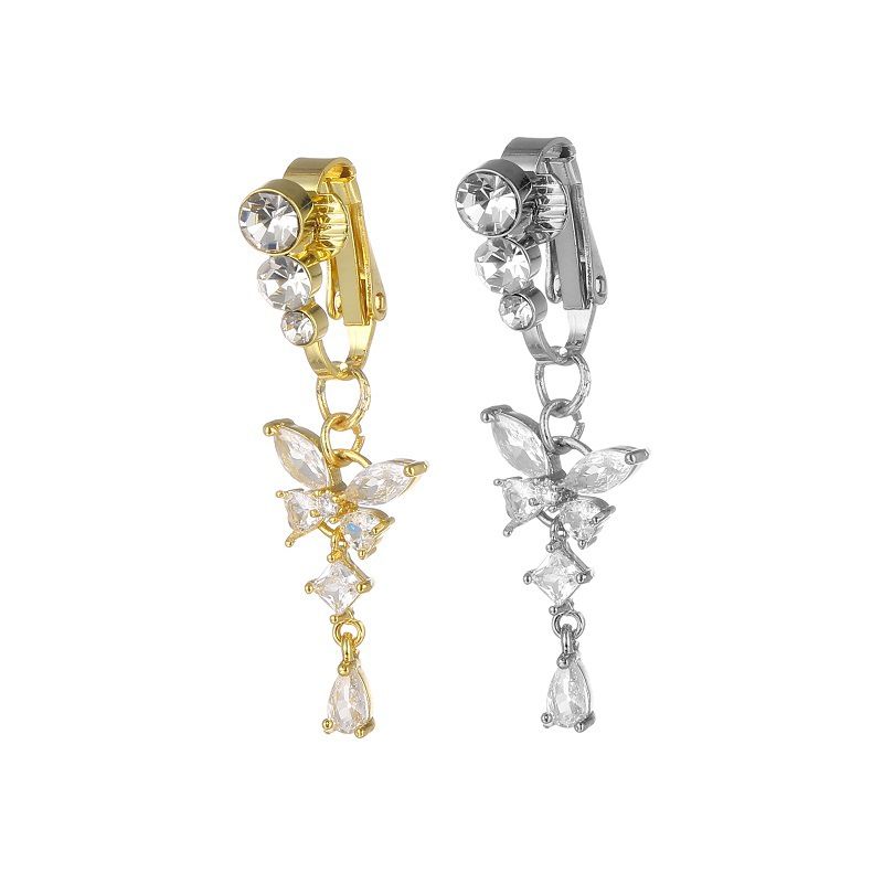 Bauchnabelring Schmetterling Bauchpiercing Clip auf Nabelschnur Bauchnabel Knorpel Clip auf Ohrringe Körperschmuck_voghion.com
