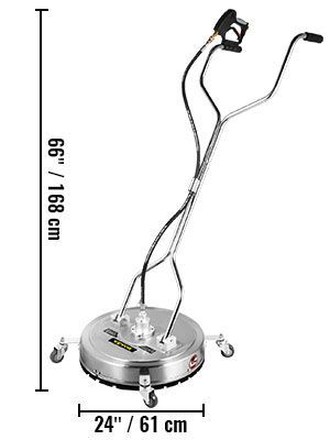 VEVOR Flat Surface Cleaner Pressure Surface Washer 24'' Max.4000 PSI Dual Handle_voghion.com