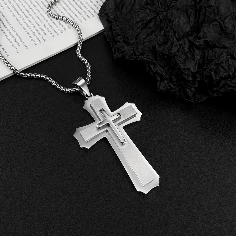 Source Cross Titanium Steel Necklace Unique Hipster Pendant_voghion.com