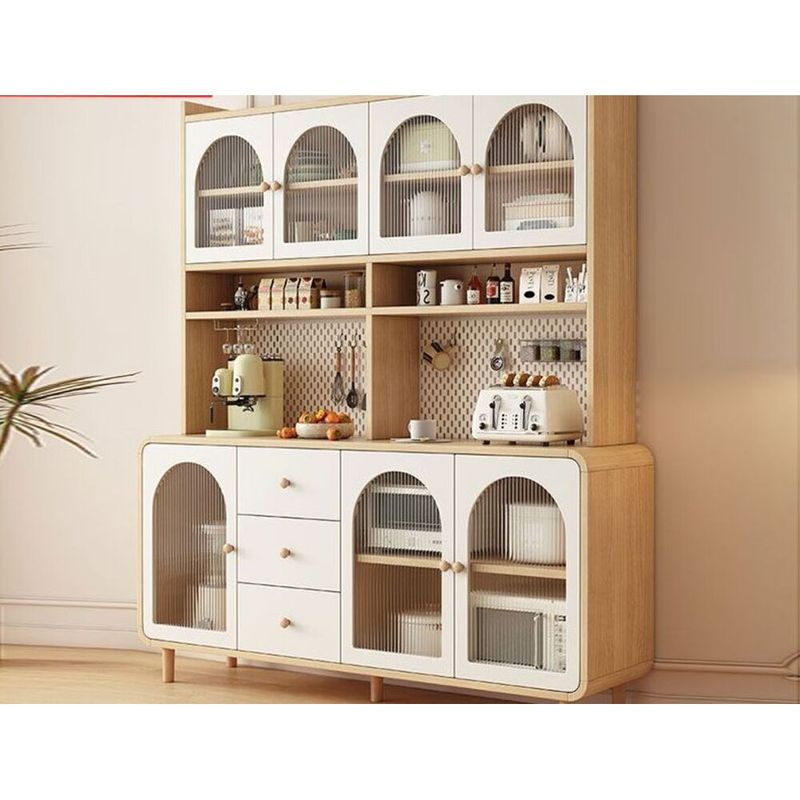 Multi-layer Multi-functional Organizer Wall-mounted Floor-standing Kitchen Storage Cabinet_voghion.com