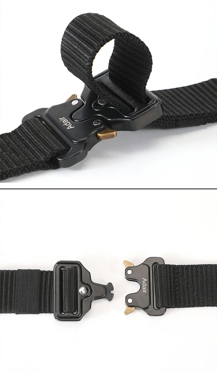 Ceinture en nylon tendance pour homme, sangle pour étudiant, tissu de taille militaire tactique, toile décontractée de haute qualité_voghion.com