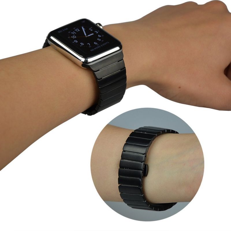 Potrivit pentru curea AppleWatch metalică S8, curea Iwatch S10, cataramă curbată din oțel inoxidabil cu fluture SE_voghion.com