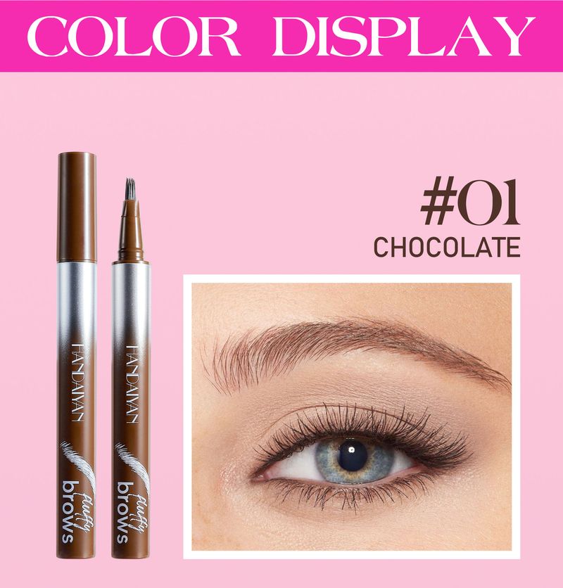 HANDAIYAN 4-Color Wild Eyebrow Pen – Wasserfester, lang anhaltender flüssiger Augenbrauenstift mit natürlichem, haarähnlichem Finish_voghion.com