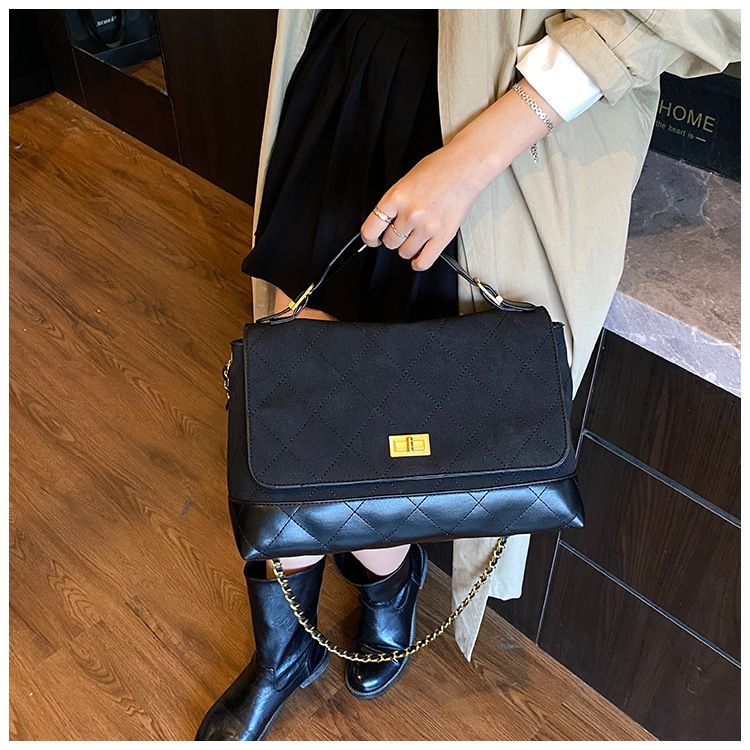 Grand sac fourre-tout en daim pour femme, nouvelle mode coréenne 2025, petit sac à chaîne matelassé_voghion.com