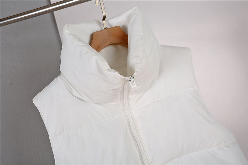 Gilet matelassé sans manches pour femme, col montant court avec cordon de serrage, léger et compressible, idéal pour l'automne/hiver, style décontracté et streetwear._voghion.com