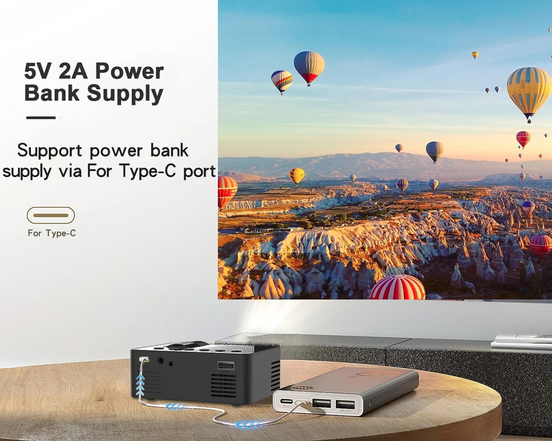 YT100 Wireless Mobile Phone Mini Full HD Video Projector, Portable Outdoor Indoor Projector_voghion.com