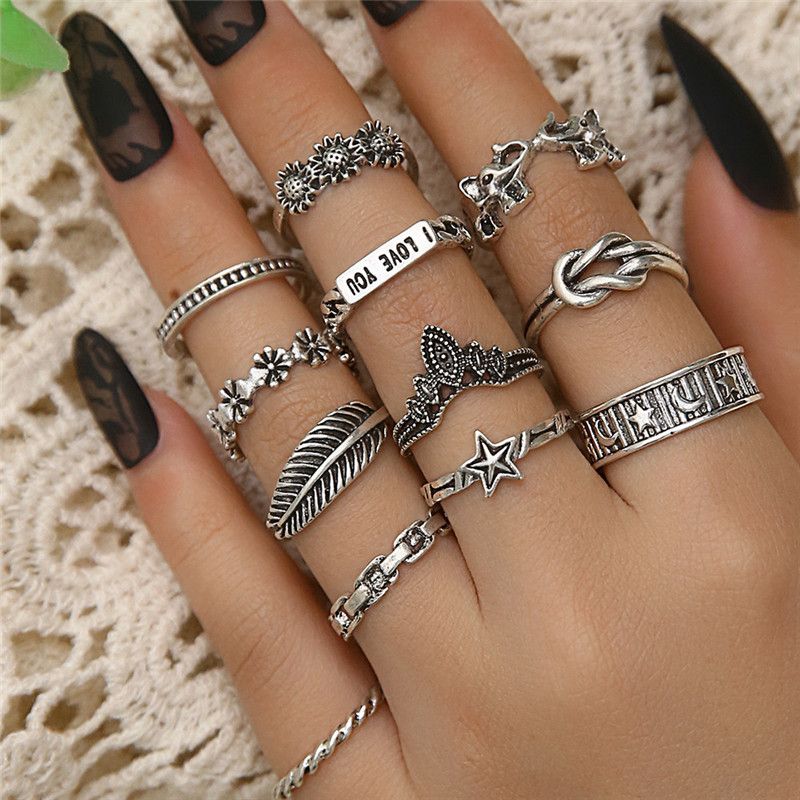 Retro Punk Animal Devil's Eye Heart Shape Alloy Plating Hollow Out Inlay Artificial Gemstones Artificial Diamond Opal Gold Plated Silver Plated Women's Open Ring Rings_voghion.com
