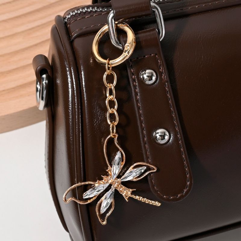Portachiavi con diamanti intarsiati a forma di libellula, accessorio per borsa alla moda, custodia per telefono, ciondolo per fotocamera, ornamento_voghion.com
