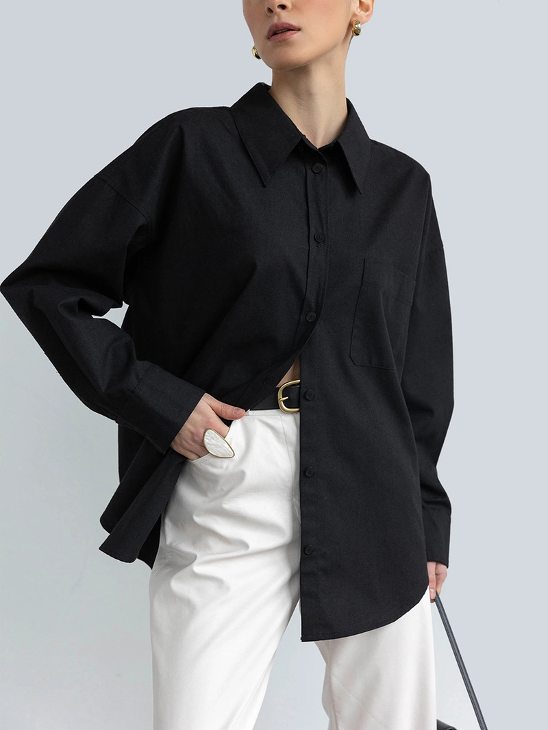 Damesmode nieuw katoenen shirt met lange mouwen_voghion.com