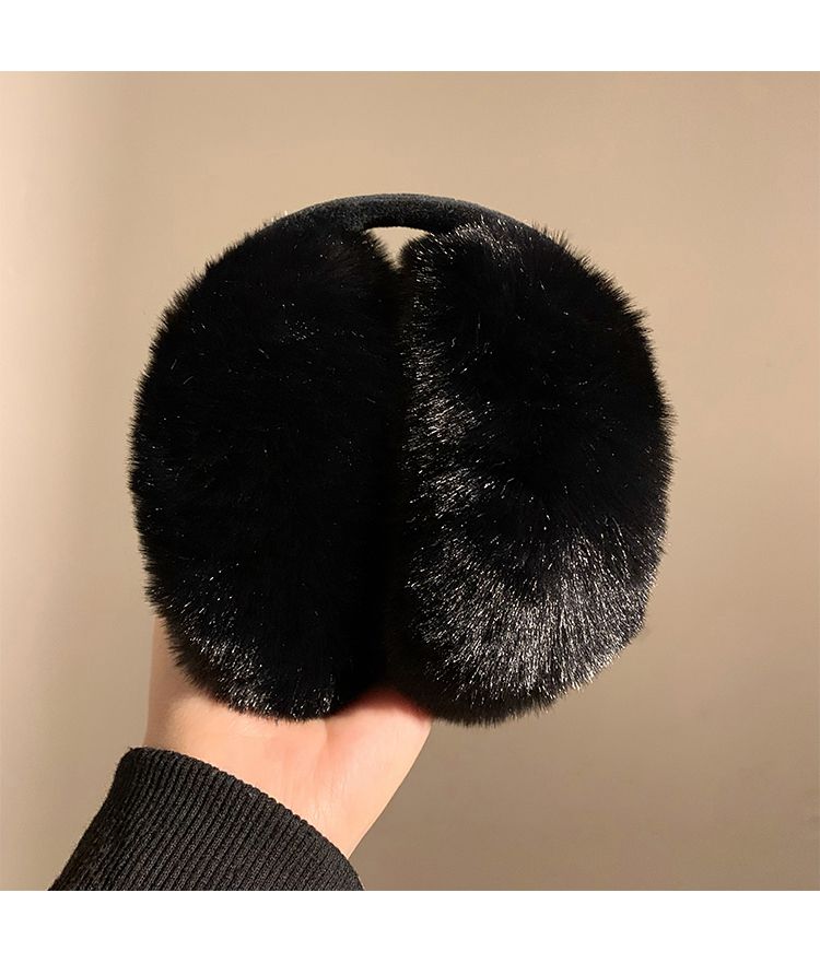 Cache-oreilles en peluche blanche mignonne pour femmes, protège-oreilles chaud d'hiver, cache-oreilles, sac d'oreille résistant au froid_voghion.com