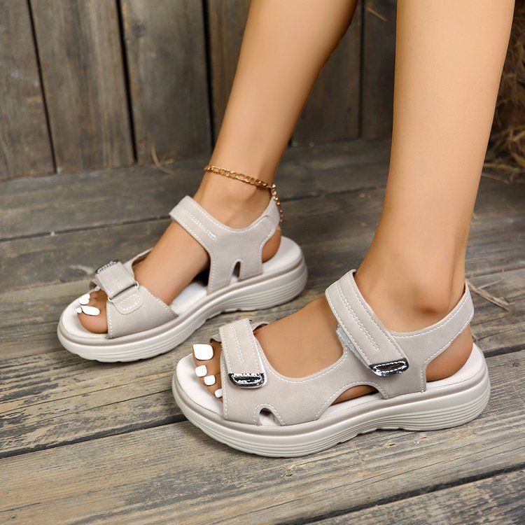 Neue Damenschuhe in Übergröße, Sommer 2025, dicke Sohlen für Damen, stilvoller Klettverschluss, Zhuotian-Sandalen für Damen_voghion.com