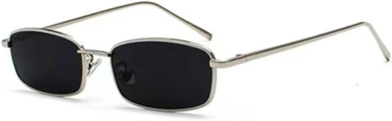 Classic Rectangular Retro Slim Metal Frame Glasses Vintage Rectangle Candy Colour Sunglasses_voghion.com