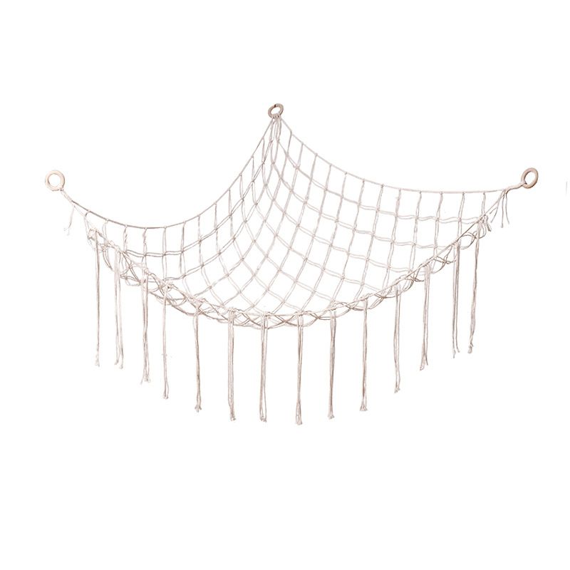 Hand-woven Children's Room Corner Hammock Bedroom Decoration Triangle Plush Toy Storage Net_voghion.com