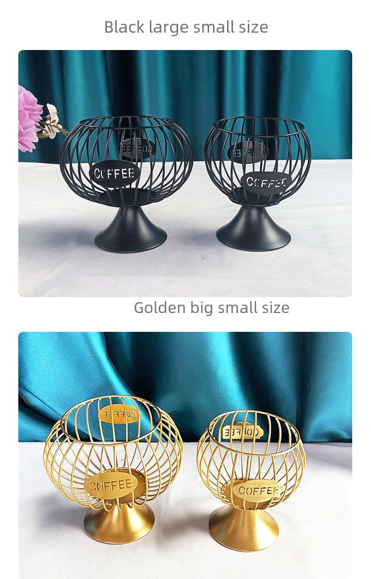 Fabrik direkt kreative schmiedeeiserne Kaffeekapsel Lagerung Korb große Zaun Basis Gelee Rahmen Saint Cup schmiedeeiserne Ornamente_voghion.com