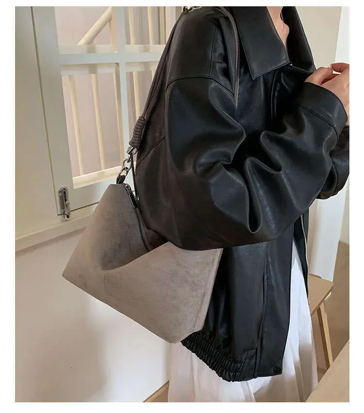 Borse tote firmate per donna, versione coreana, casual, in pelle scamosciata, da portare sottobraccio, borsa a tracolla_voghion.com