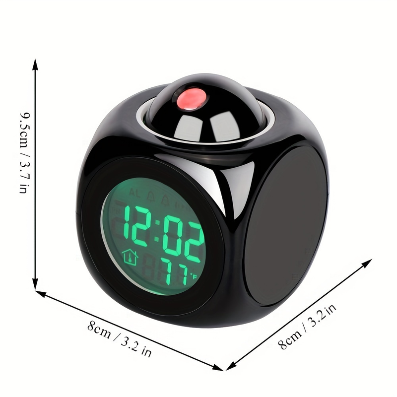 Innovative Talking Alarm Clock LCD Projection Digital Thermometer Snooze LED Display Compact Design Home Garden_voghion.com