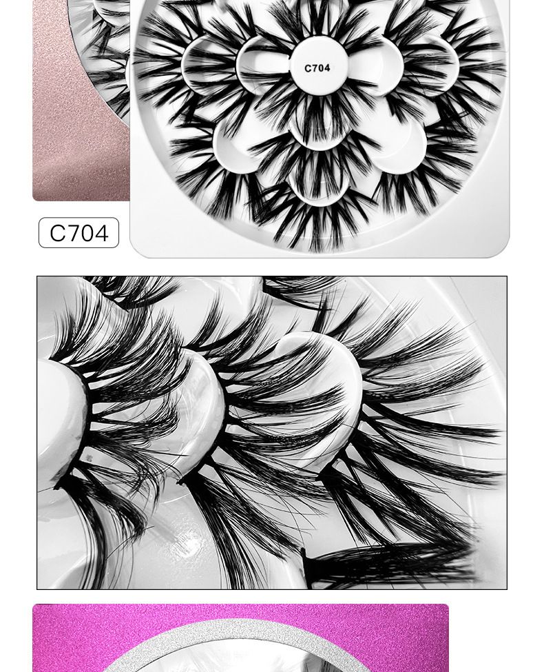 False Eyelashes Natural 3D Three Dimensional Multi Layer Thick Curled False Eyelashes 7 Pairs Of Simulation Long Eyelashes_voghion.com