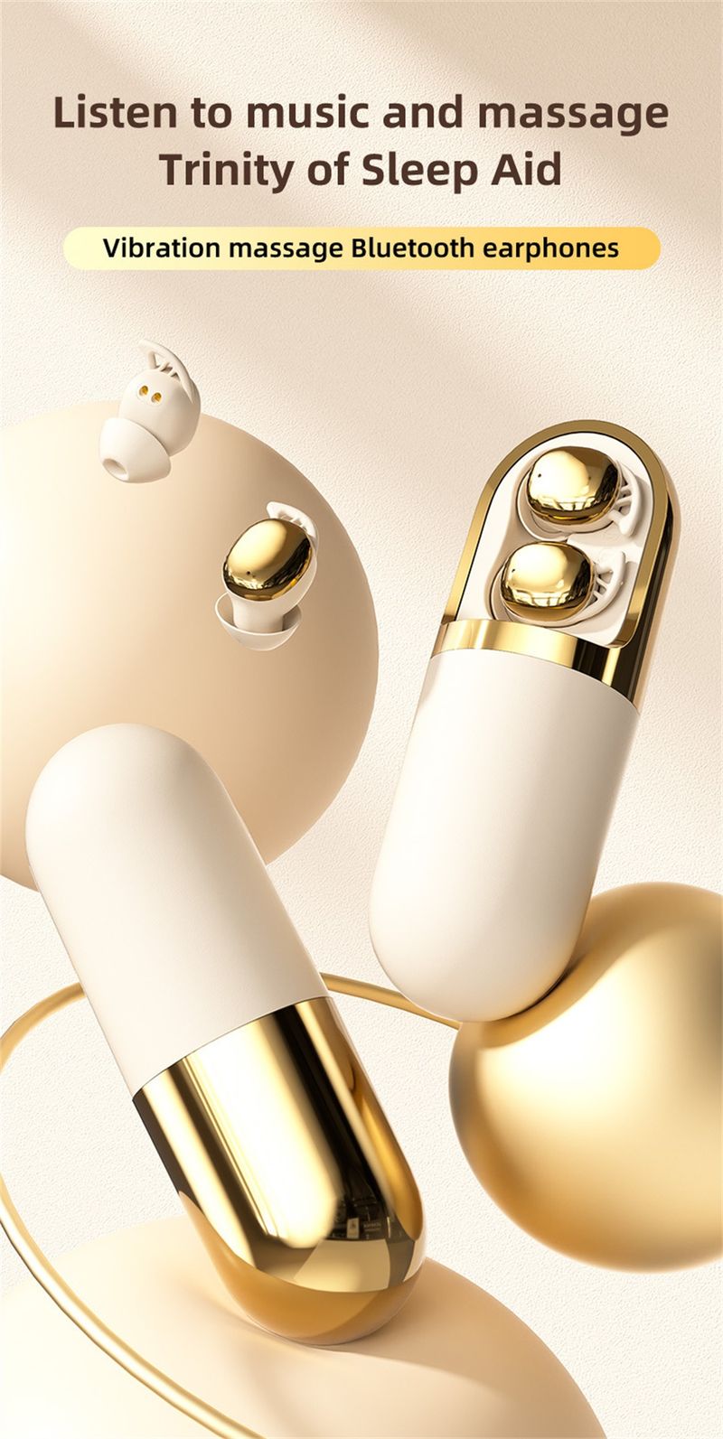 Wireless Invisible Blue Tooth Call Sleep Headphone Side Sleep No Pressure Ear Vibration Massage Instrument Decompression Tool_voghion.com