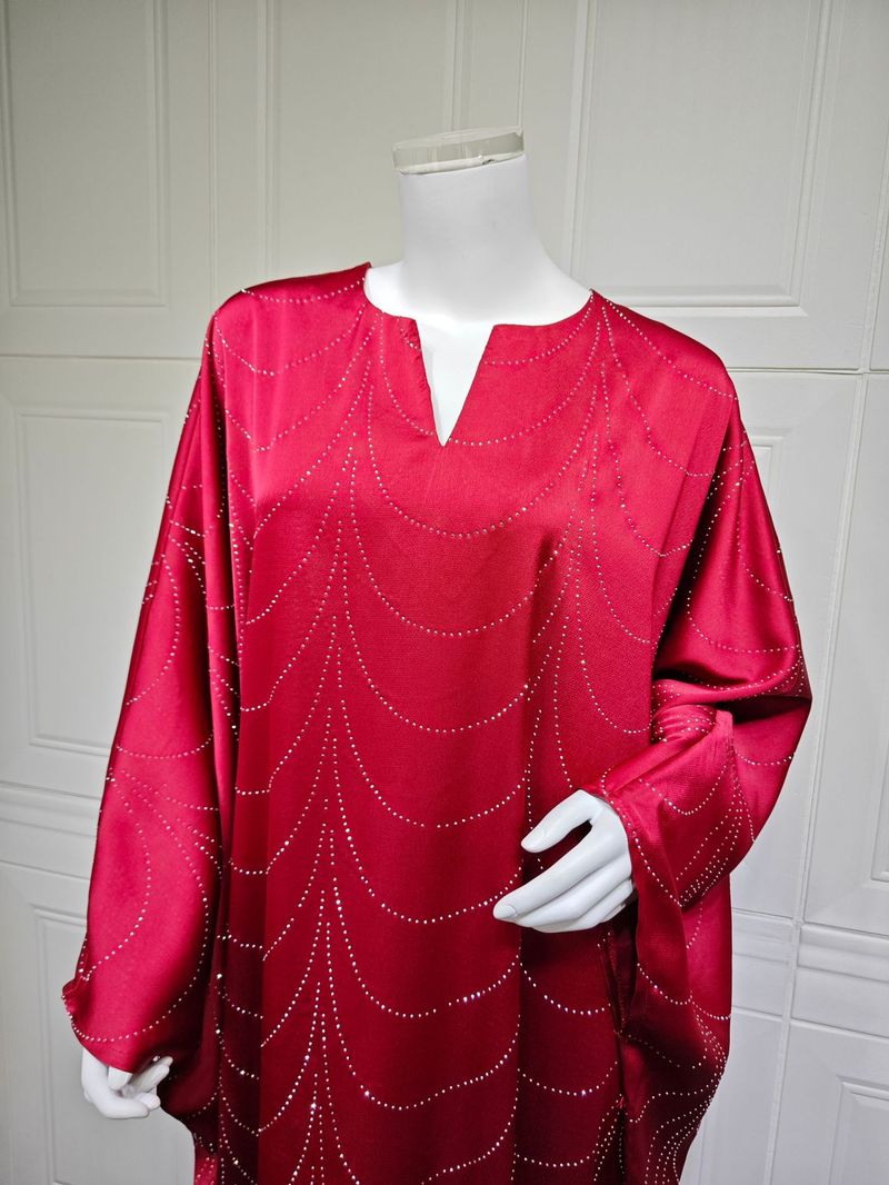 Women's Clothing Modest Spring And Summer New Women's Fashion Loose Hot Diamond Robe Dress_voghion.com