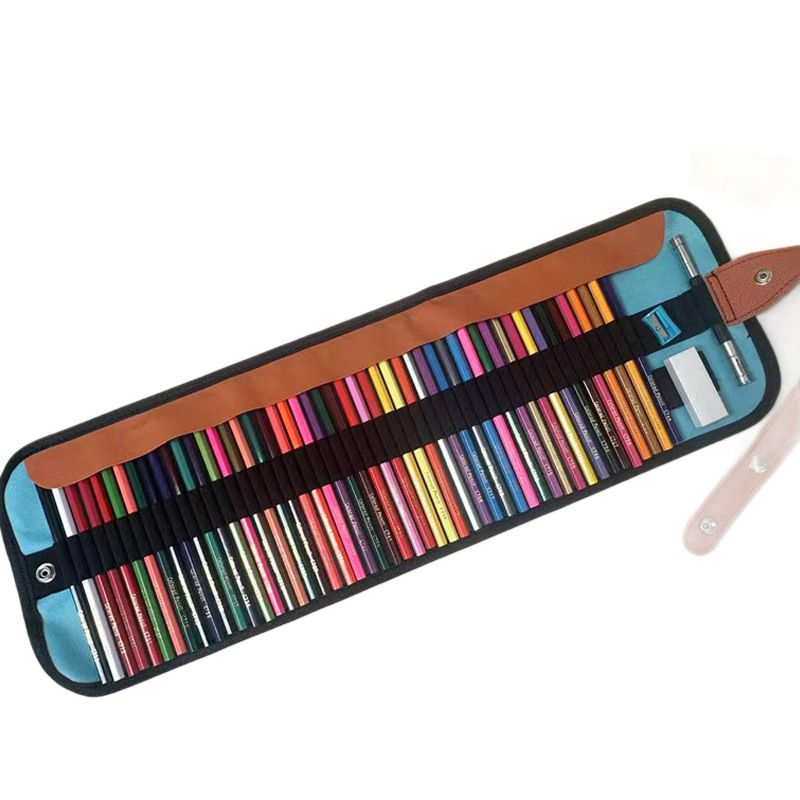 50-Farben-Set hochwertiger Buntstifte aus Holz auf Ölbasis mit Bleistifthülle – Sechskantschaft für gleichmäßiges Zeichnen und Verblenden_voghion.com